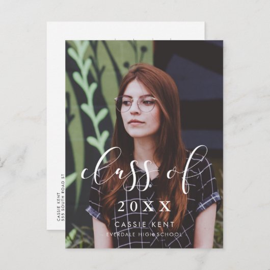 2025年卒業写真エレガントのクラス ポストカード (正面/裏面)