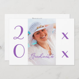 2025年卒業写真バイオレットモダンスクリプト 招待状