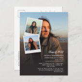 2025年卒業写真数々のスクリプトグラード インビテーションポストカード (正面/裏面)