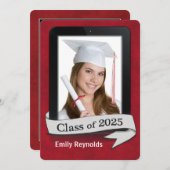 2025年卒業式タブレット 招待状 (正面/裏面)