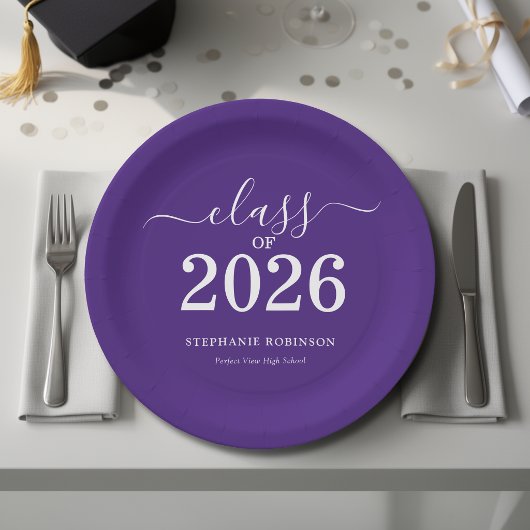 2025年卒業式パープルパーティー ペーパープレート