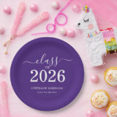 2025年卒業式パープルパーティー ペーパープレート (パーティー)