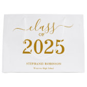 2025年卒業式 ゴールドスクリプト ラージペーパーバッグ (正面)