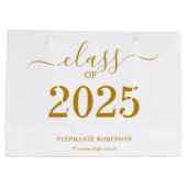 2025年卒業式 ゴールドスクリプト ラージペーパーバッグ (裏面)