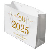 2025年卒業式 ゴールドスクリプト ラージペーパーバッグ (裏面アングル)