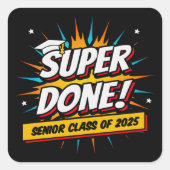 2025年卒業漫画2025年すごい卒業クラス スクエアシール (正面)