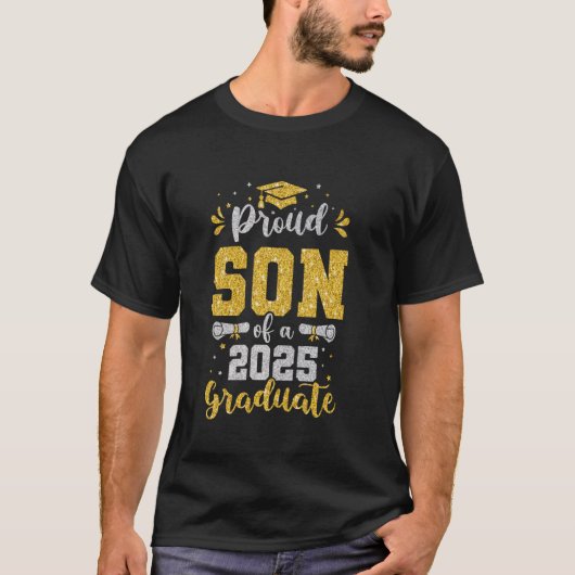 2025年卒業生の息子 2025年卒業生を誇りに思う息子 Tシャツ (正面)