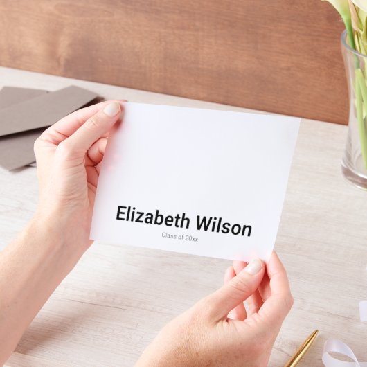 2025年卒業生の氏名とクラス ベラム紙招待状 (ポータブル)