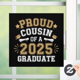 2025年卒業生の誇り高い従兄弟 家族の卒業 ウィンドウサイン