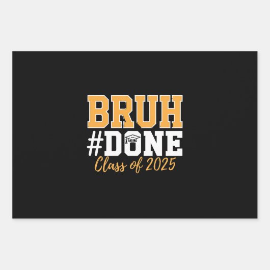 2025年卒業生のBruh Done Class ラッピングペーパーシート (正面)