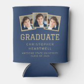 2025年卒業生3-Photo Navy Blue金ゴールドスポーティ 缶クーラー (正面)