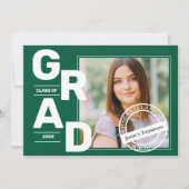 2025年卒業発表のグリーンフォトクラス 招待状 (正面)