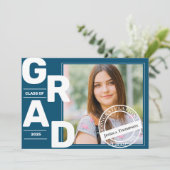 2025年卒業発表のブルーフォトクラス 招待状 (スタンド正面)