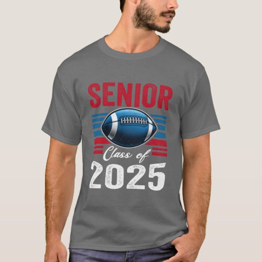 2025年卒業者 フットボール 卒業 レトロデザイン Tシャツ (正面)