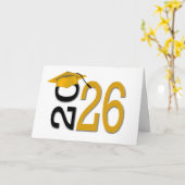 2025年卒業金ゴールドとブラック カード (黄色い花)