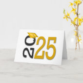 2025年卒業金ゴールドとブラック カード (黄色い花)