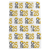 2025年卒業金ゴールドとブラック ミディアムペーパーバッグ (裏面)