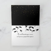 2025年卒業金ゴールド紙吹雪とキャップ カード (内部)