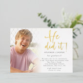 2025年卒業金ゴールド 箔招待状 (立ち正面)