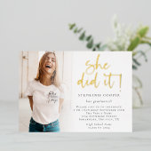 2025年卒業金ゴールド 箔招待状 (立ち正面)