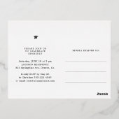 2025年卒業2アーチ写真卒業パーティー 箔招待状ポストカード (裏面)