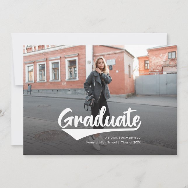 2025年卒業2枚写真モダン卒業のお知らせ (正面)