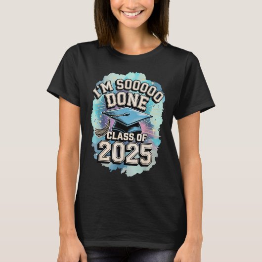 2025年卒業2025年米国国旗のClを完了したIm Tシャツ (正面)