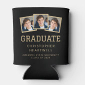 2025年卒業3フォトブラック金ゴールドスポーティ 缶クーラー (裏面)