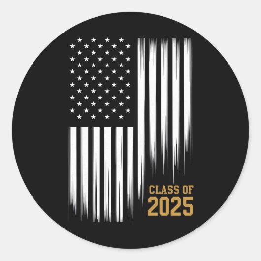 2025年卒業 アメリカ国旗 シニアクラス ラウンドシール (正面)