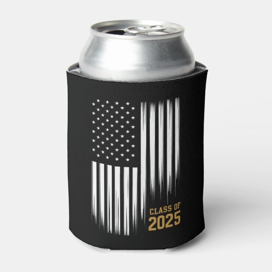 2025年卒業 アメリカ国旗 シニアクラス 缶クーラー (缶正面)