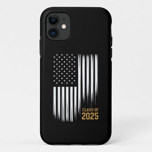 2025年卒業 アメリカ国旗 シニアクラス Case-Mate iPhoneケース (裏面)
