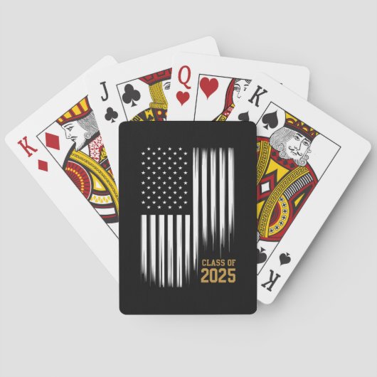 2025年卒業 アメリカ国旗 シニアデザイン  トランプ (裏面)