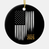 2025年卒業 アメリカ国旗 シニア卒業式 セラミックオーナメント (正面)