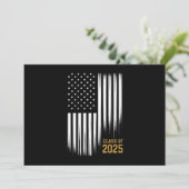 2025年卒業 アメリカ国旗 シニア卒業式 招待状 (スタンド正面)
