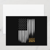 2025年卒業 アメリカ国旗 シニア卒業式 招待状 (正面/裏面)