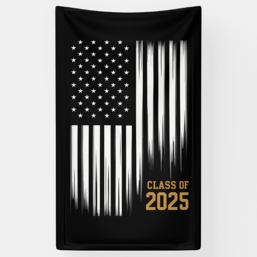2025年卒業 アメリカ国旗 シニア卒業式 横断幕 (縦)