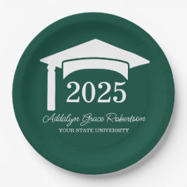 2025年卒業 グリーンカレッジ・大学 カップルキャップ ペーパープレート