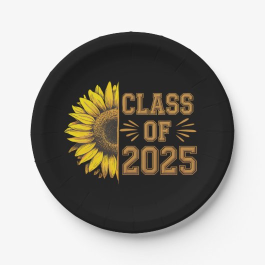 2025年卒業 サン フラワー 卒業式 ペーパープレート (正面)