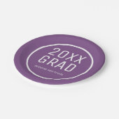 2025年卒業、学名パープルモダン卒業式 ペーパープレート (アングル)