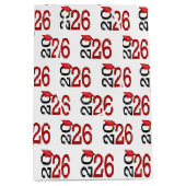 2025年卒業（赤と黒） ミディアムペーパーバッグ (正面)