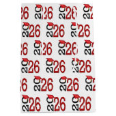 2025年卒業（赤と黒） ミディアムペーパーバッグ (裏面)