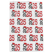 2025年卒業（赤と黒） ミディアムペーパーバッグ (正面)