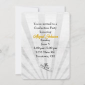 2025年卒業，金ゴールドと黒の学校の色 招待状 (裏面)