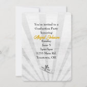 2025年卒業,金ゴールドと黒の学校の色 招待状 (裏面)