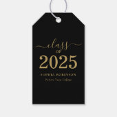2025年卒業 黒ゴールドスクリプト 卒業式 ギフトタグ (正面)