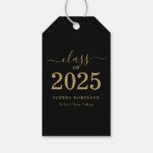 2025年卒業 黒ゴールドスクリプト 卒業式 ギフトタグ (裏面)