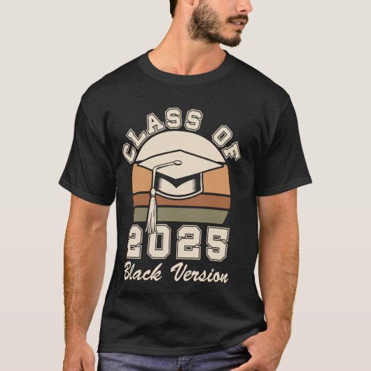 2025年卒業 黒人メラニン プライド 黒人卒業式 Tシャツ (正面)