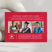 2025年卒業Red 3写真卒業 招待状