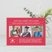 2025年卒業Red 3写真卒業 招待状 (スタンド正面)