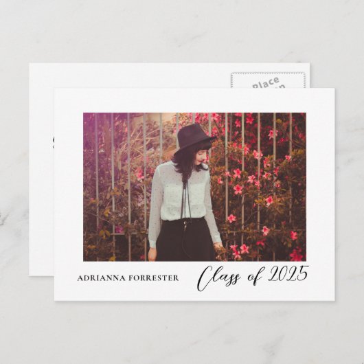 2025年台本の大学院の写真のクラスエレガント インビテーションポストカード (正面/裏面)